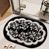 Alfombrilla de baño floral de tierra de diatomeas, alfombrilla de pie absorbente de agua para baño, alfombrilla de entrada, alfombrilla multifuncional antideslizante
