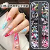 Decorações de Unhas com Cruz Gótica de 12 Peças, Populares Resina 3D em Relevo Rosa Nude Puro Decorações de Unhas