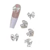Accesorios Brillantes para Uñas con Zirconia de Mariposa, Decoraciones de Aleación de Alta Gama de Moda con Pedrería de Lazo y Corazón