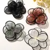 Hermoso y brillante tul con pedrería y accesorios de flor de camelia para ropa DIY, accesorios para el cabello y decoraciones de corsage