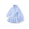 Vestido Chemise Infantil Feminino Estilo Novo Outono 2026 com Gola Reversível, Vestido de Camada Manga Longa, Estiloso Vestido de Princesa para Crianças Pequenas
