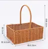 Bolsa de Rattan Arranjo de Flores Arte Floral Rattan de Imitação Tecida à Mão Floricultura Cesta de Flores de Vime Ornamento de Sala de Estar Fotografia Cesta Pastoral