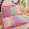 Funda de almohada coreana de encaje al por mayor 48x 74cm hogar estudiante forrada de vellón cálida algodón funda de almohada individual