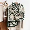 Cachecol Jacquard Dupla Face Imitação de Caxemira, Moderno e Versátil para Outono e Inverno, Xale Quente Feminino, Calor Semelhante à Caxemira e um Toque de Luxo