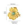 Anillo Hueco de Flor de Acero Inoxidable Dorado Nuevo Transfronterizo Anillo de Pétalo para Mujer Anillo Multicapa de Acero de Titanio para Mujer