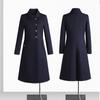Abrigo de lana de largo medio para mujer otoño e invierno Nuevo acolchado grueso cálido abrigo de lana peto abrigo gris