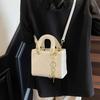 Bolsa Pequena Quadrada de Design Nicho de Moda 2025 Primavera Nova Casual Estilo Ocidental Feminina Texchy Ombro Transversal