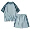 Terno esportivo pode ser usado fora pijamas casuais legais para casa roupas de secagem rápida de fitness primavera e verão Ice Silk shorts de manga curta