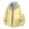 Nueva chaqueta de algodón de comercio exterior para hombre, abrigo de algodón cálido engrosado de color liso para invierno, chaqueta acolchada versátil de marca de moda con cuello alto en stock