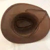 Nuevo sombrero de vaquero occidental de gamuza para hombre europeo y americano Amazon retro de gamuza protección solar Sombrero de caballero