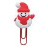 Clips para Papel de Goma Suave de PVC de Dibujos Animados Navideños, Marcadores Creativos Festivos, Separadores de Páginas para Cuadernos, Regalos y Recuerdos Navideños