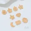 Chapado en Cobre Oro de 14K Incrustado con Circonita Campana de Gorro Navideño Alce Copo de Nieve Colgante Hecho a Mano DIY Collar de Mano Accesorios de Joyería