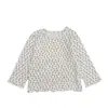 Conjunto elegante para niña estilo coreano de principios de otoño, nueva camisa básica floral para primavera y otoño + camisola con inserciones de malla