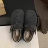 Birkenstocks que aumentam a altura sapatos femininos de algodão peludo com sola grossa feminino 2026 novo estilo de inverno sapatos de pele sapatos femininos de lã e algodão para exterior