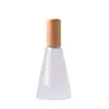 Fornecimento Direto Transfronteiriço Tampa de Madeira de Bambu Frasco Cônico de Vidro Frasco para Óleo Essencial de Cuidados com a Pele 15ml Frasco Marrom à Prova de Luz com Rolo Frasco para Essência