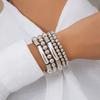 Moda Transfronteriza Europea y Americana Set de Pulseras de Cuentas con Colgante Metálico de Amor Dulce y Cool Cadena de Bolas Pulseras Apilables para Mujer
