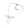 Elegante Dulce Coreano Blanco Perlas Borla Larga Lazo Perla Collar Niña Versátil Cadena Clavícula