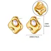 Nuevos Pendientes de Acero de Titanio Flor de Perla para Mujer Lujo Accesible Francés Gama Alta Nicho Pendientes de Oro de 18K Pendientes Al por Mayor