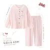 Pijama para niñas, colección primavera y otoño, de manga larga, con estampado de nubes, algodón fino, nuevo estilo de otoño, para niñas de talla mediana y grande, ropa de estar por casa moderna