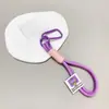 Llavero Colgante de Cuerda de Nylon Tejida de Doble Capa Hebilla en Forma de D Etiqueta Lavable Llavero Decoración Cadena para Bolso de Muñeca Accesorio