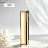 Isqueiro Metálico Portátil Longo Criativo com Logotipo a Laser, Recarregável e à Prova de Vento, Novo Modelo Popular