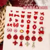 Año Nuevo Rojo Lunares Lazo Arte de Uñas Joyería Rojo Chino Carácter de Bendición Lingote Propicio Deseoso Accesorios de Uña Portátiles