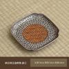 Posavasos de Aleación Martillada China con Esterilla de Ratán, Posavasos Retro de Ratán con Loto, Posavasos Aislante, Accesorios para Set de Té Kung Fu