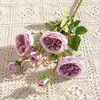 Rosa Simulado de Ramo Único 6 Austin Flores Simuladas Flores Artificiais Flores de Casamento Decoração para Casa Adereços de Flores Decorativas para Fotografia