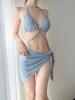 Traje de baño para mujer, estilo europeo y americano, con cadena de diamantes de pez, bikini triangular con tirantes, traje de baño sexy de tres puntos para vacaciones.