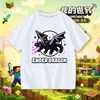 Camiseta infantil de manga corta de Minecraft con Creeper, Steve y Dragón del End, top de algodón 100% para niños