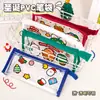 T Bolsa de Lápis Grande Capacidade de Natal Fofa de Alto Valor Transparente para Lápis Ins Fofa de Natal Bolsa de Maquiagem Pequeno Presente