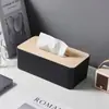 Caja de Pañuelos de Bambú Sala de Estar Hogar Estilo Japonés Caja de Pañuelos Sin Taladro Simple Creativo Restaurante Caja de Almacenamiento de Papel en Rollo Multicolor