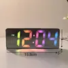 Reloj Electrónico Digital Grande Sencillo para Sala de Estar, Mostrador de TV, Reloj Despertador LED Luminoso Silencioso con Calendario Perpetuo y Temperatura