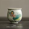 Tazón de polvo de plomo pintado a mano loto de dos tapas tetera gres hecho a mano juego de té kung fu taza justa taza de té taza de té