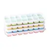 Molde para cubitos de hielo hecho de silicona de grado alimenticio, caja de almacenamiento para refrigerador doméstico, caja para hacer hielo con tapa, cubitos de hielo caseros para el verano