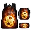 Mochila de fútbol de tres piezas venta al por mayor directa de fábrica comercio exterior caliente estudiantes de primaria y secundaria mochila para computadora al por mayor