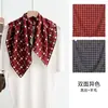 Nueva colección otoño-invierno de bufandas de mezcla de seda y lana de 63 cm, con estampados a doble cara y bordes enrollados a mano