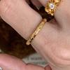 Anillo Rombo de Zirconio Flor Iris Abierto Anillo Medieval Vintage Retro Lujo Accesible Elegante Joyería de Mano