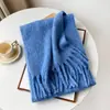 Bufanda tejida de hilo de bucle extendido de mohair cepillado, a prueba de frío y cálida para invierno, transfronteriza europea y americana, para mujer, con tacto de alta gama