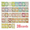 Set de Tarjetas de Felicitación Florales de Acuarela Modelo Nuevo Transfronterizo de 36 Piezas, Tarjetas de Bendición de Amor, Tarjetas de Regalo para Fiestas
