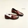 Versión de Piel de Vaca~Zapatos Cómodos y No Cansan los Pies Mocasines de Suela Gruesa para Mujer Slip-Ons Tacones Gruesos Zapatos Individuales para Viajar al Trabajo Zapatos Negros Pequeños de Cuero para Mujer