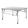 Mesa plegable de acero inoxidable, mesa cuadrada para comedor de uso doméstico, mesa portátil comercial para puestos y viviendas de alquiler