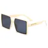 Nuevas gafas de sol de alta gama con montura grande estilo ins, tendencia europea y americana, protección UV, gafas marrones para mujer, estilo de celebridad de internet 2332