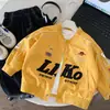 Chaqueta de niño Kino, ropa infantil de estilo coreano para otoño, chaqueta de béisbol americana, chaqueta deportiva casual para niños, top para niños pequeños