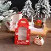 Navidad 1 pieza portátil ventana de papel vaso para pastel caja de embalaje para muffins caja para huevos caja para postres para hornear