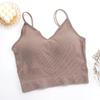 Roupa íntima com Costas em U Grande Feminina Peito Envolto Copo Fixo sem Aro de Aço Reunião Sem Alças Esportiva Yoga Camisola Base Colete