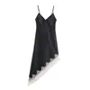 Vestido ZA con Tirantes de Satén, Ropa de Comercio Exterior para Mujer, 2ZA Sexy y Elegante Estilo Europeo y Americano 2026, Texturizado 882733 Moderno