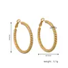 Pendientes Redondos de Textura Simple de Venta Caliente Transfronterizos Acero Inoxidable Chapado en Oro Pendientes de Acero Inoxidable de Gama Alta Sin Decoloración Venta al por Mayor