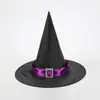 Nuevo Sombrero de Bruja de Tela Oxford para Halloween Sombrero de Bruja Negro Fiesta Fiesta Festival Sombrero de Mago de Malla Puntiagudo