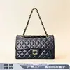 Bolso de Cadena Acolchado Cf25 Estilo Canal de Suministro Transfronterizo Europeo y Americano para Mujer, Bolso Clásico de Hombro Cruzado de Piel de Cordero a la Moda